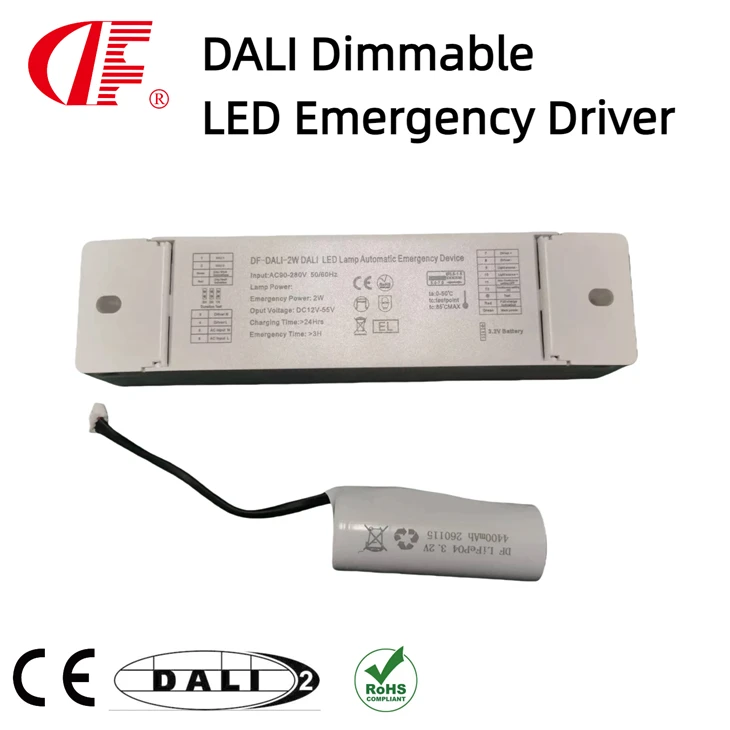 Dali Himmennettävä LED-hätäohjain DALI-2 Poistumismerkkivalolle LiFePO4-akulla 3 W hätälähtö